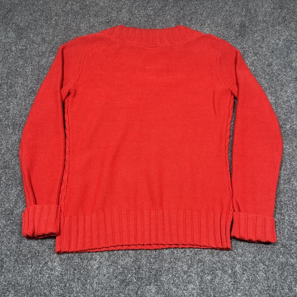 IZOD Mens Red V-Neck Textured Popcorn Knit Cotton Blend Sweater Size S - Picture 8 of 10